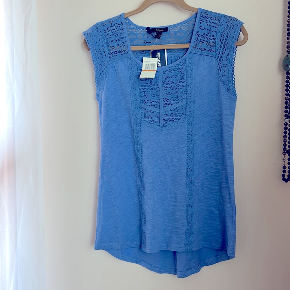 Cupio jersey lace top blouse size S